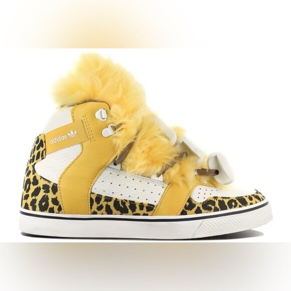 ADIDAS ORIGINALS JEREMY SCOTT BONES FUR YELLOW LEOPARD B26024 - Picture 1 of 16